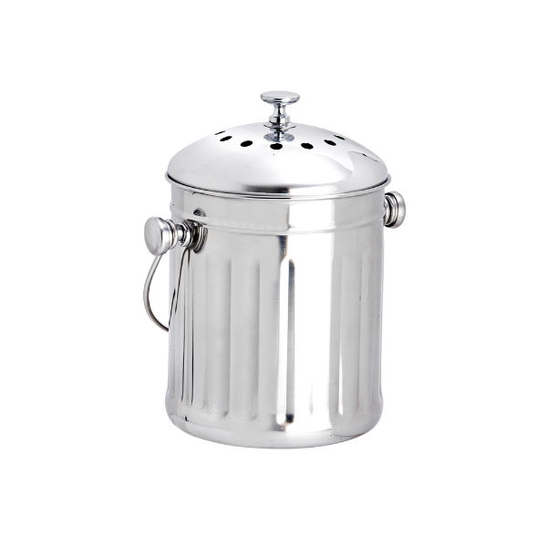 eddingtons MINI STAINLESS STEEL FOOD WASTE & COMPOST PAIL 2.25L