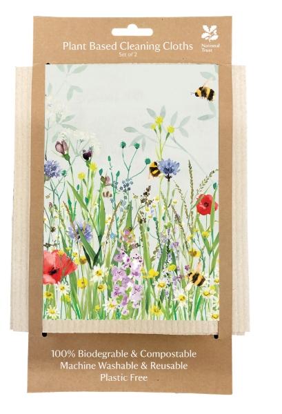 Eddingtons NATIONAL TRUST BEES PLANT BASED CLEANING CLOTHS SET OF 2