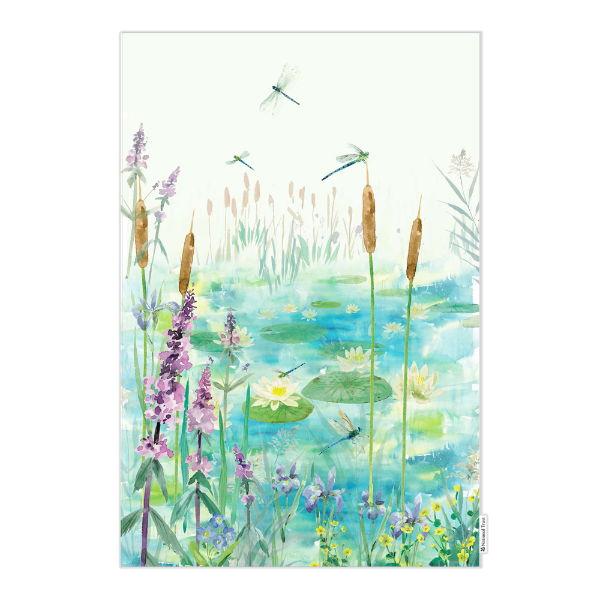 eddingtons NATIONAL TRUST DRAGONFLIES ORGANIC COTTON SINGLE TEA TOWEL
