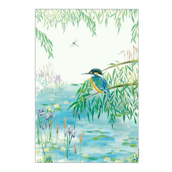 eddingtons NATIONAL TRUST KINGFISHER ORGANIC COTTON SINGLE TEA TOWEL