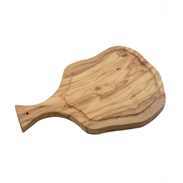 eddingtons OLIVEWOOD RUSTIC BOARD WITH GROOVE & HANDLE 40CM