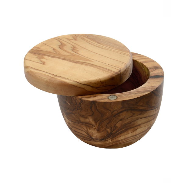 eddingtons OLIVEWOOD SALT POT WITH MAGENTIC LID 9.5 X 7.5CM