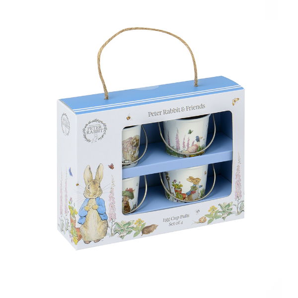 eddingtons PETER RABBIT ORIGINAL SET OF 4 EGG CUP PAILS
