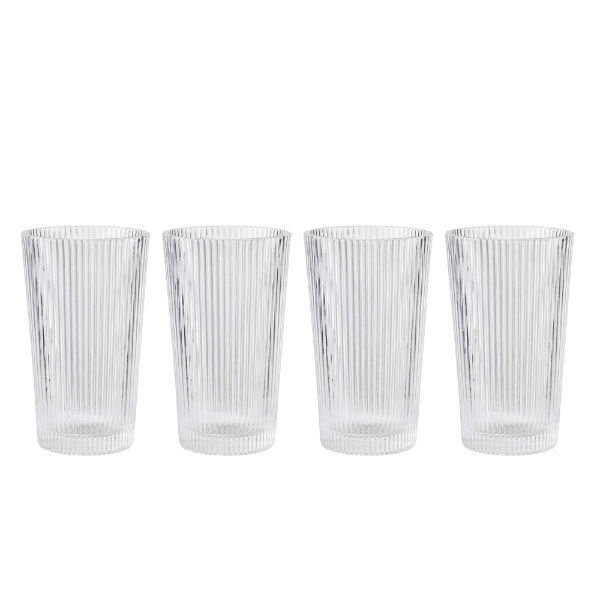 eddingtons PILASTRO TALL GLASS TUMBLERS 300ML 4PC SET