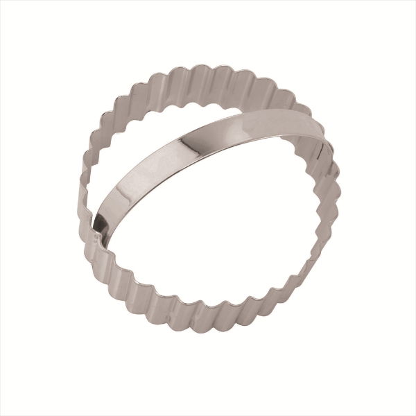 eddingtons ROUND SS FLUTED COOKIE CUTTER WITH HANDLE