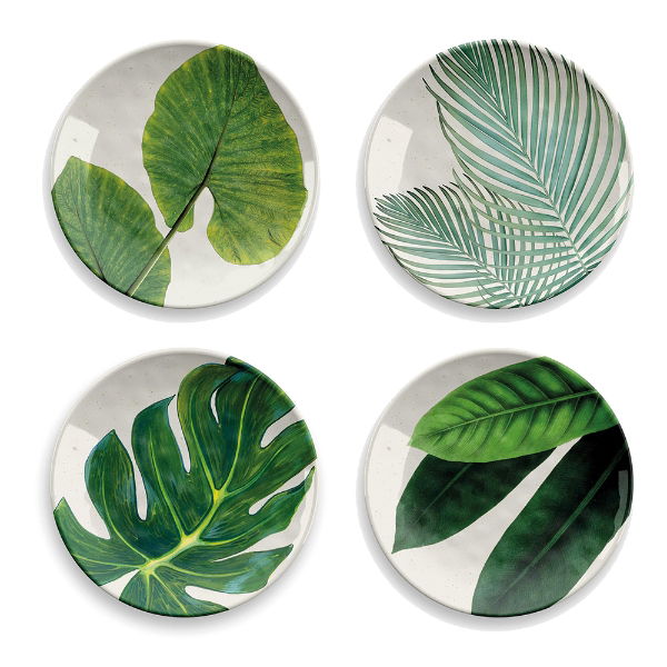eddingtons SET 4 AMAZON FLORAL ASSORTED SIDE PLATES 22CM