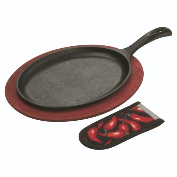 eddingtons SIZZLER/FAJITA SKILLET SET 3 PIECE 10"X 7"(25.4X17.78CM)