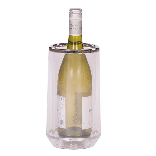 Eddingtons WINE COOLER ACRYLIC DBLE WALLED WITH CHROME BAND