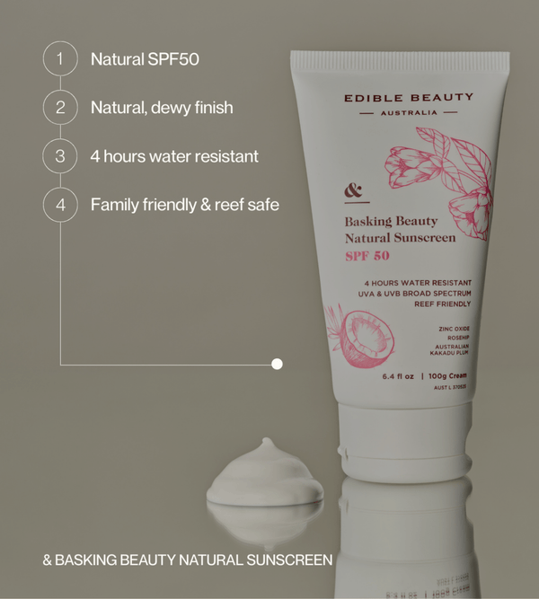 Edible Beauty Basking Beauty Natural Sunscreen SPF50