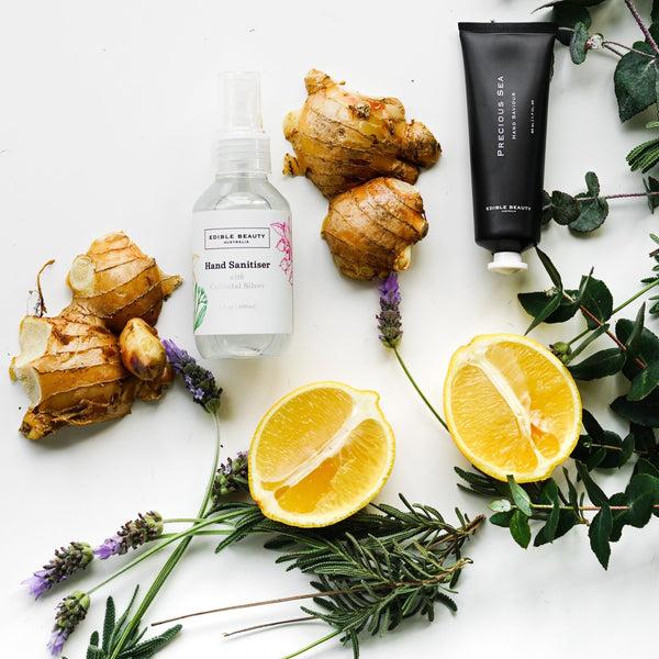 Edible Beauty Natural Hand Sanitiser & Hand Saviour Duo