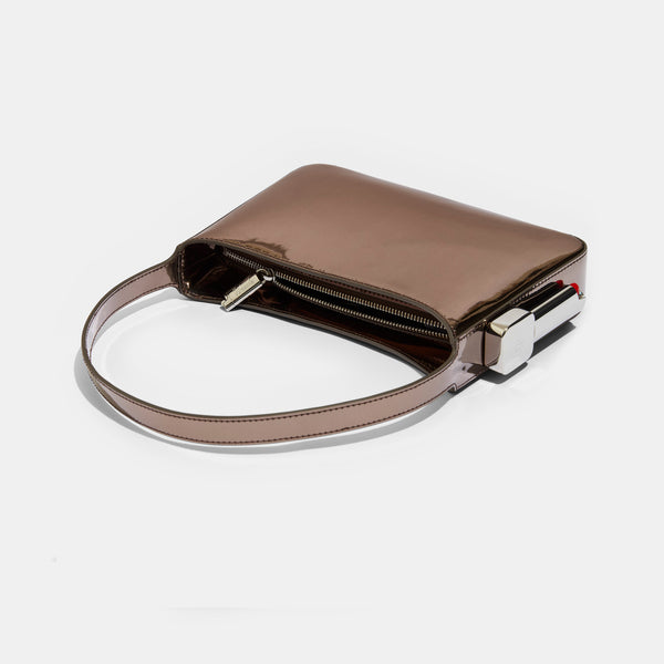 Edie Parker Burn Shoulder Bag In Brown Mirror