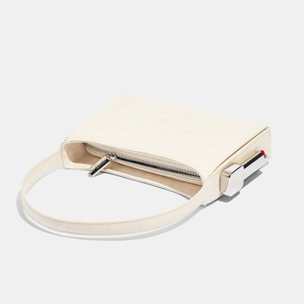 Edie Parker Burn Shoulder Bag In White Croc