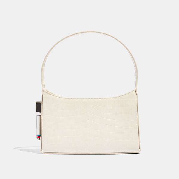 Edie Parker Burn Shoulder Bag In White Croc
