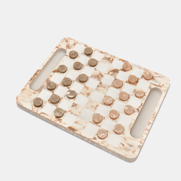 edie parker Checkers in Burnt Agate Marble