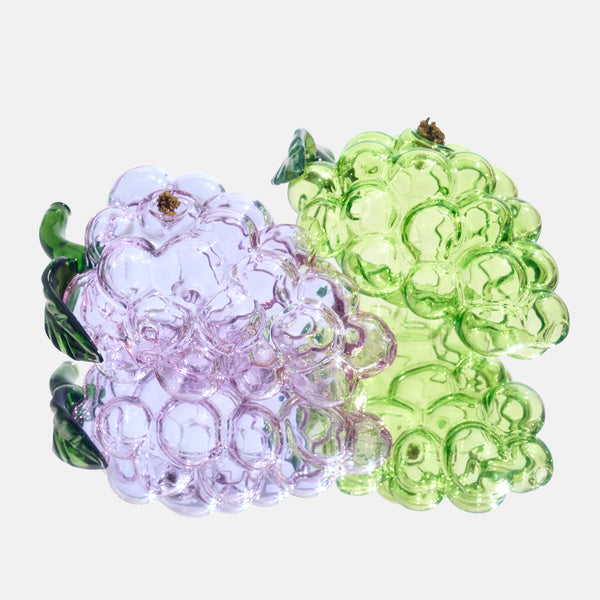 Edie Parker Glass Fruit Pipe In Green Grapes