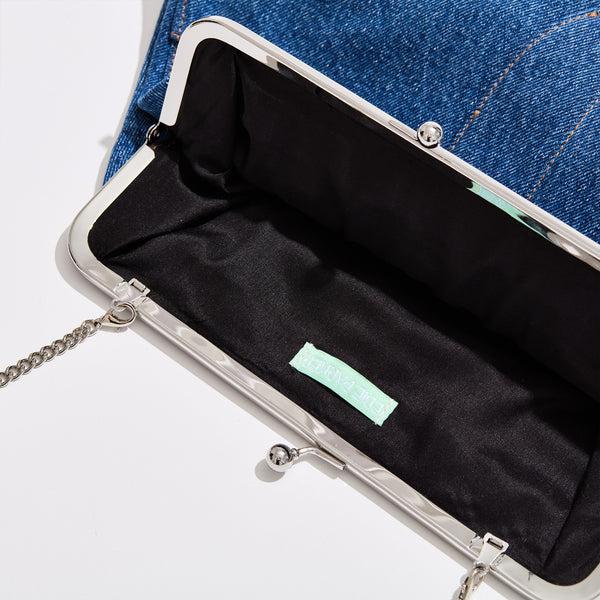 Edie Parker Hot Pants Bag In Denim