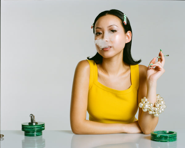 Edie Parker Joint Hair Barrette In Leaf