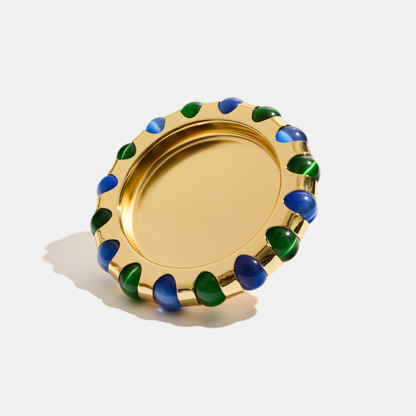 Edie Parker Lagoon Marbles Dish In Gold