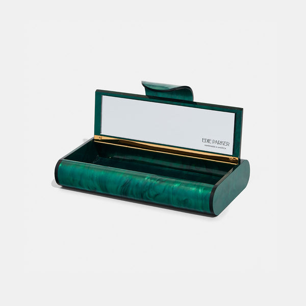 Edie Parker Large Lara In Emerald Pearlescent
