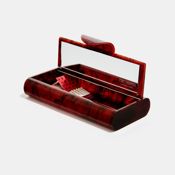 Edie Parker Large Lara In Red Tortoise