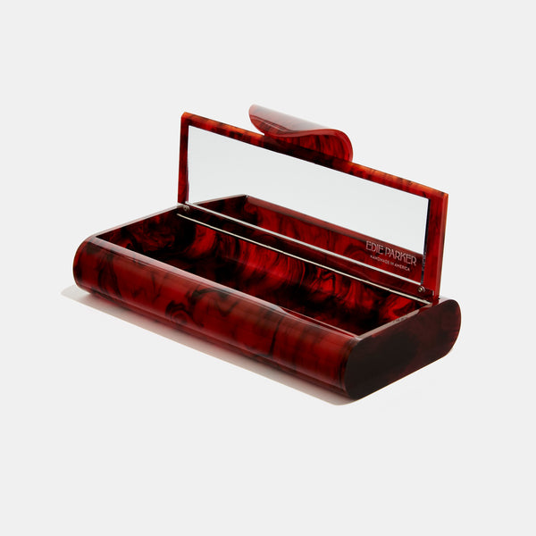 Edie Parker Large Lara In Red Tortoise