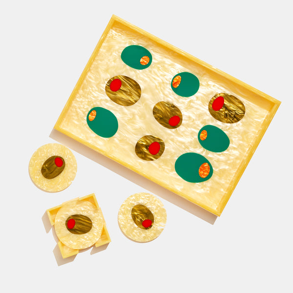 Edie Parker Large Tray In Olives