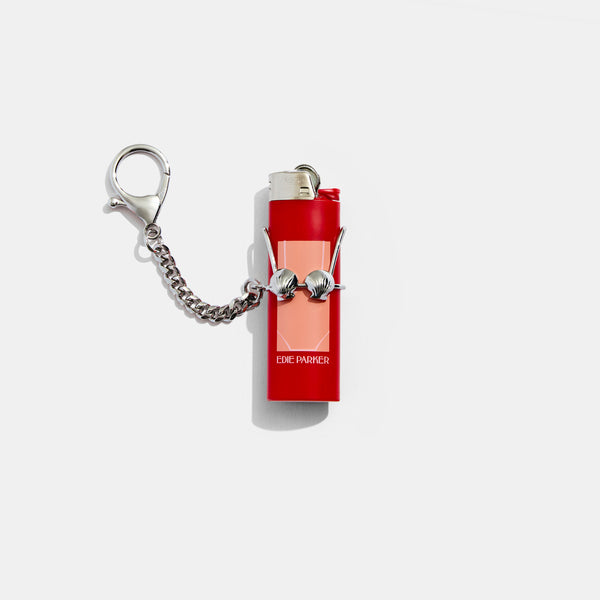 Edie Parker Lighter Cover Keychain In Shells