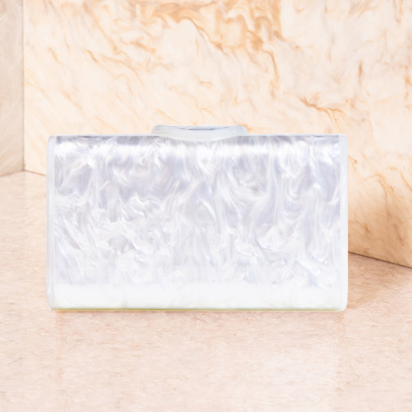 Edie Parker Mini Lara In White Pearlescent