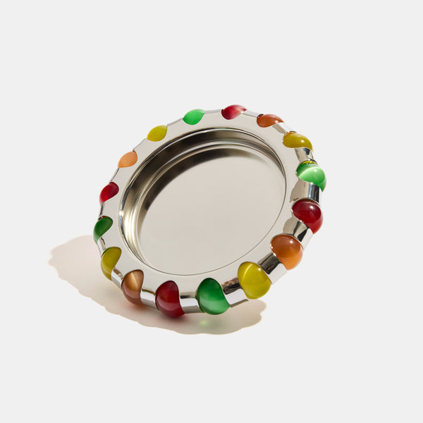 Edie Parker Rainbow Marbles Dish In Silver