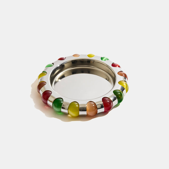 edie parker Rainbow Marbles Dish in Silver