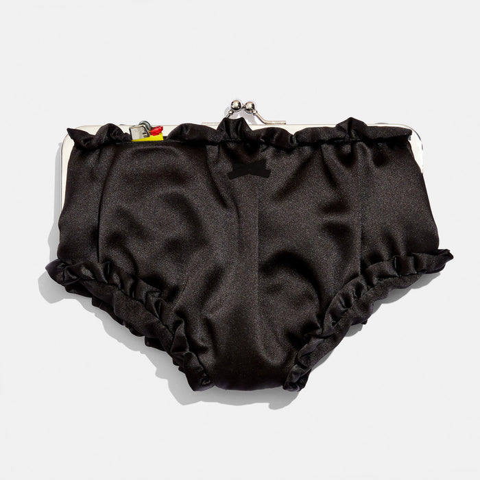 edie parker Undies Pouch in Black Satin