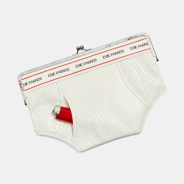 Edie Parker Undies Pouch In Red Stripe