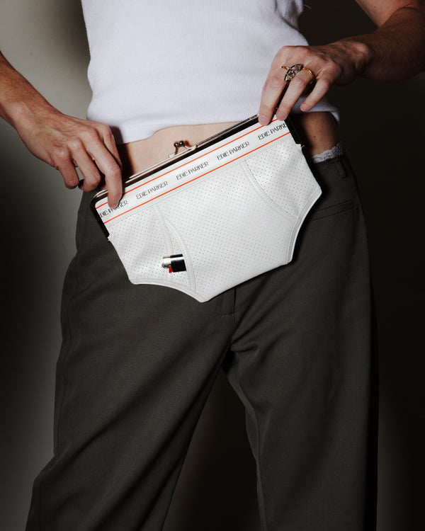 Edie Parker Undies Pouch In Red Stripe