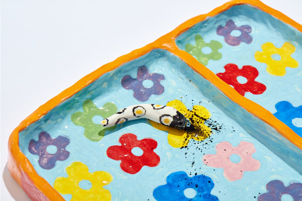 Edie Parker Edie Parker X Jake Clark Ceramic Tray In Flowers