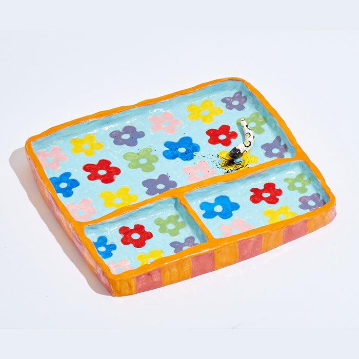 edie parker Edie Parker x Jake Clark Ceramic Tray in Flowers