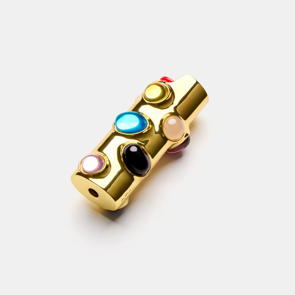 Edie Parker Edie Parker X Wes Anderson's Phoenician Scheme Lighter Case In Gold Multi-stone