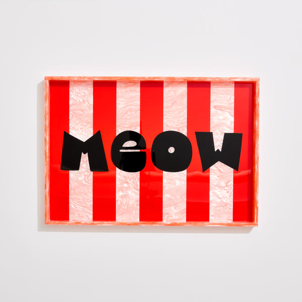 Edie Parker XL Meow Tray In Stripes