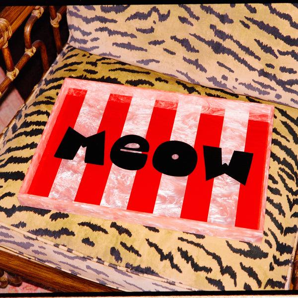 Edie Parker XL Meow Tray In Stripes