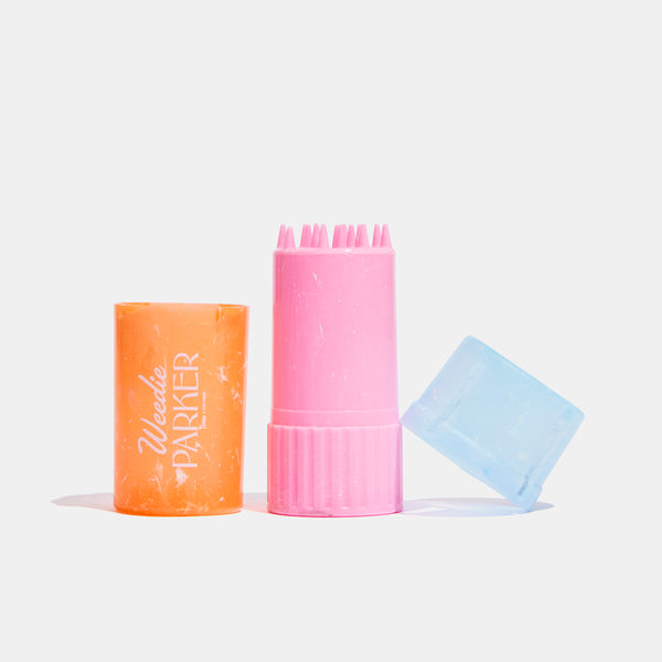 Edie Parker Grinder And Storage Case In Orange Marble