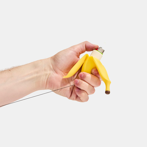 Edie Parker Retractable Lighter Keychain In Banana Peel