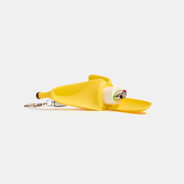 Edie Parker Retractable Lighter Keychain In Banana Peel