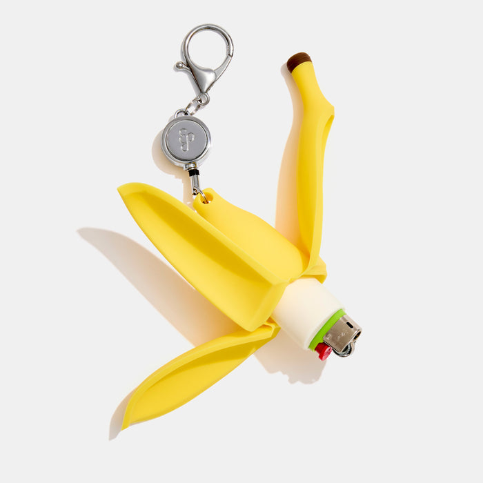 edie parker Retractable Lighter Keychain in Banana Peel