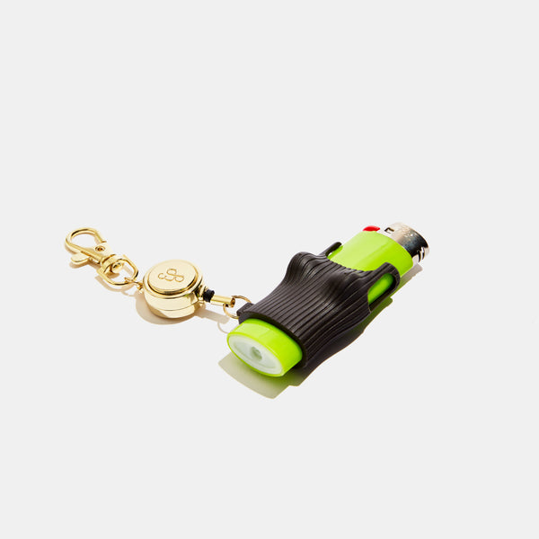 Edie Parker Retractable Lighter Keychain In Charcoal Tank