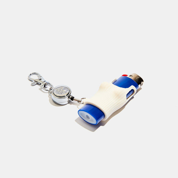 Edie Parker Retractable Lighter Keychain In Cream Tank