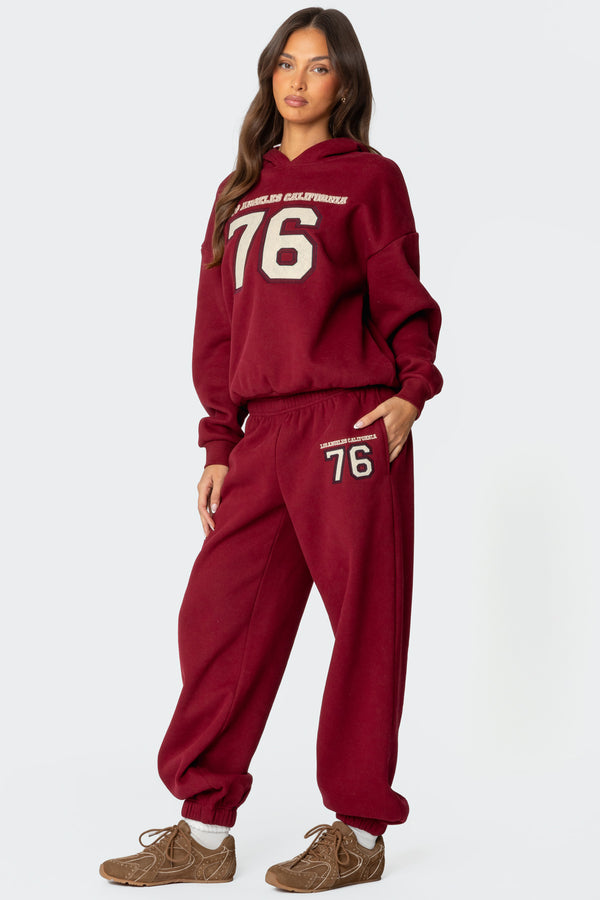 Edikted 76 Cali Sweatpants Burgundy