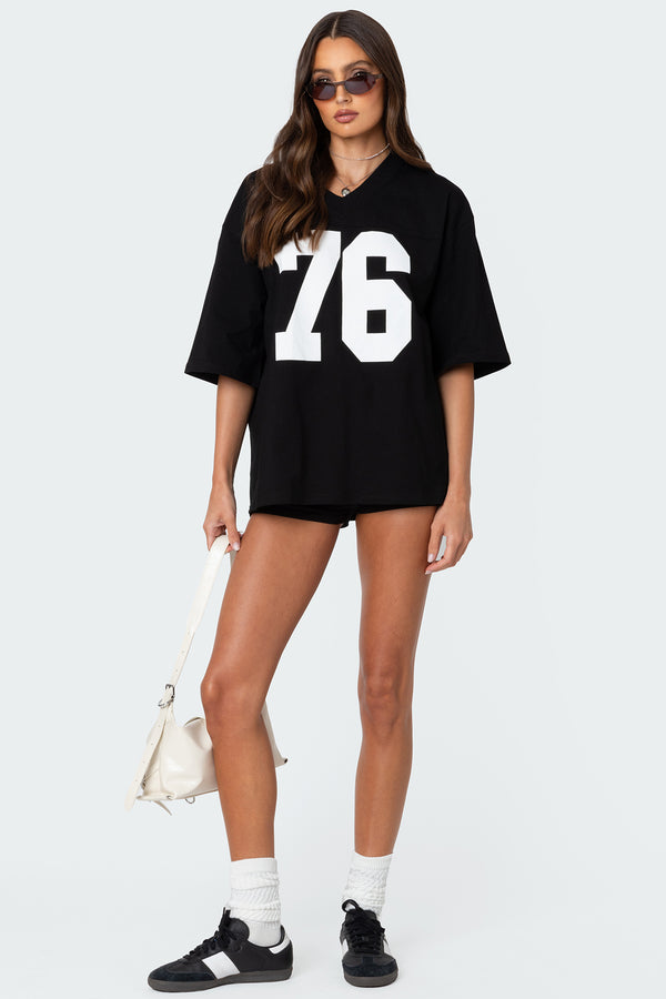 Edikted 76 Oversized T-Shirt Black