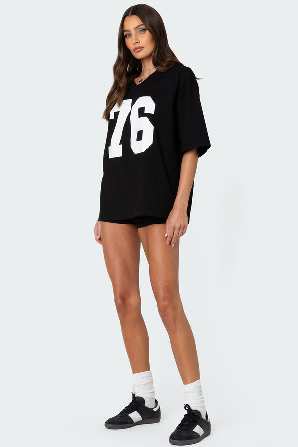 Edikted 76 Oversized T-Shirt Black