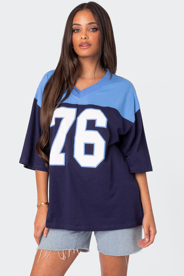 edikted 76 Oversized T-Shirt navy