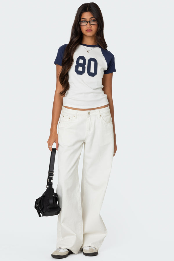 Edikted 80'S Raglan T Shirt White