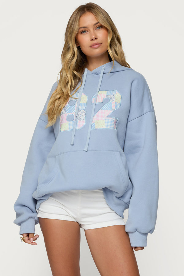edikted 82 Oversized Hoodie light blue